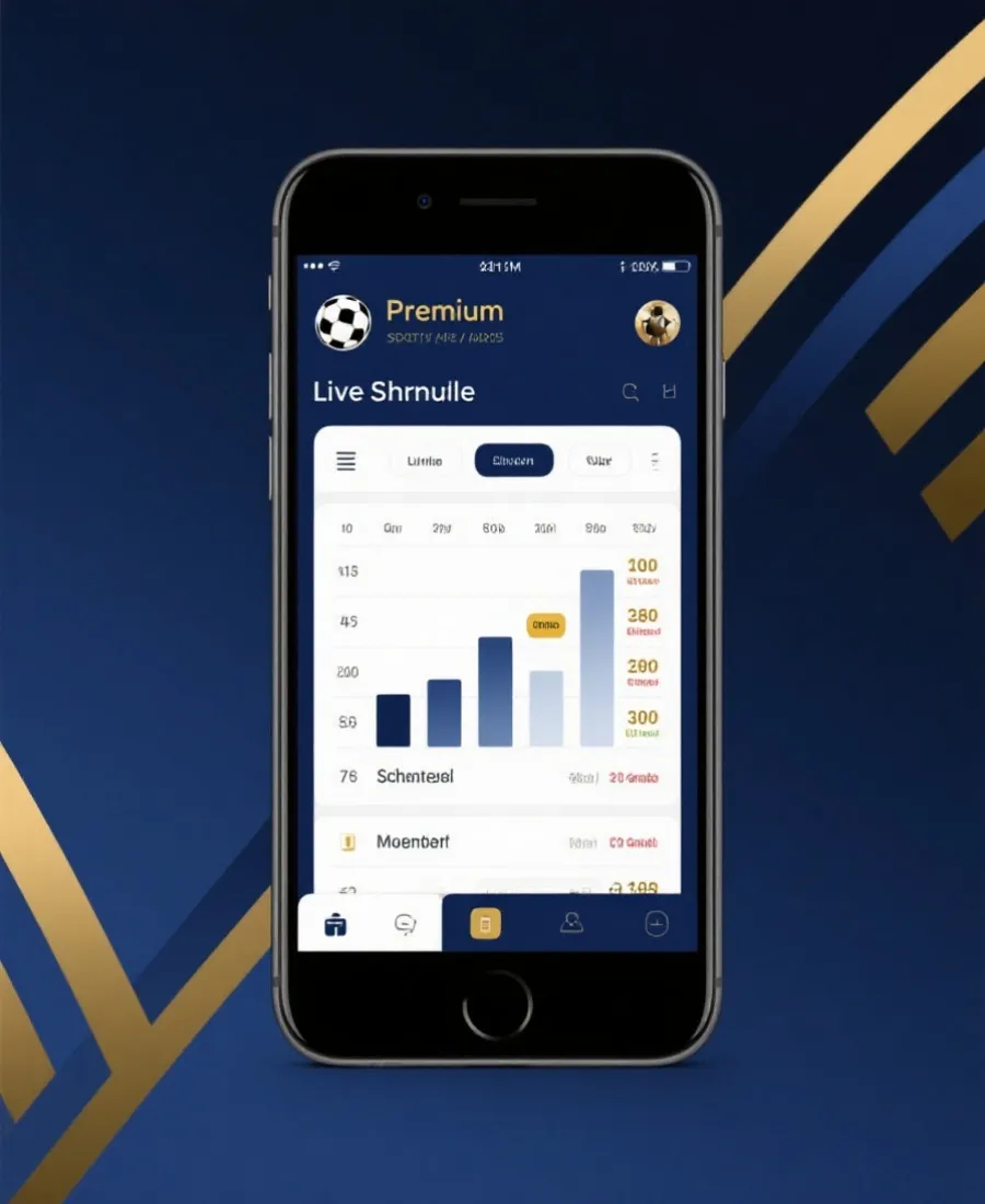 手機 App 下載與賽事追蹤介面示意圖
